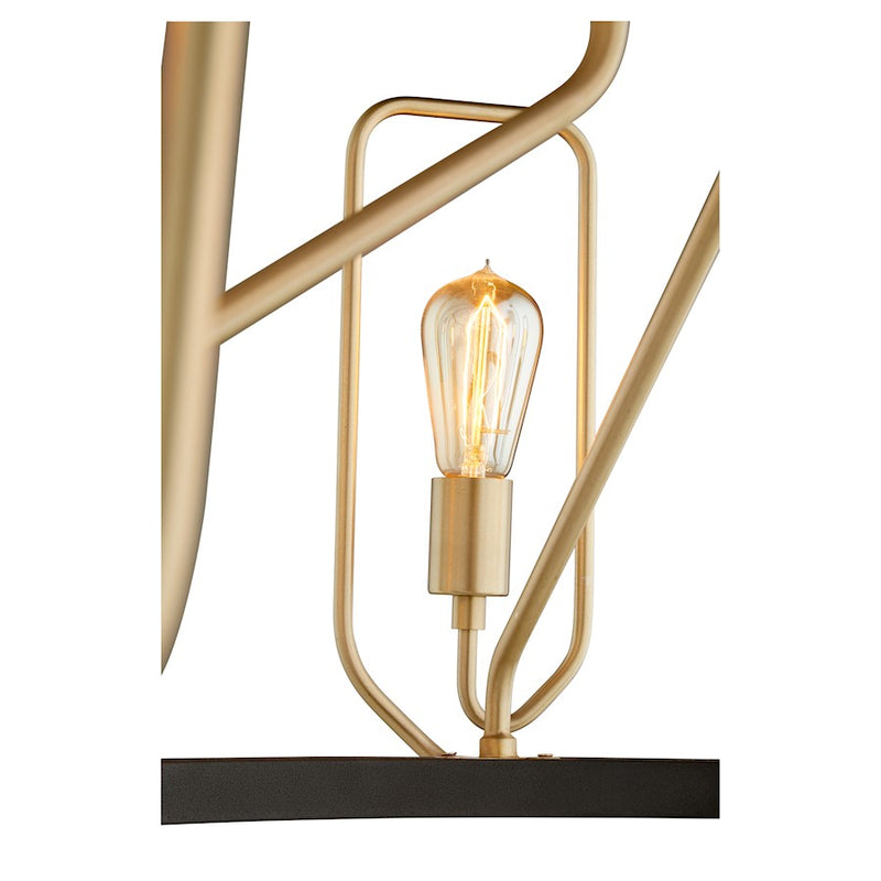 Quorum Howe 8 Light Chandelier, Noir/Aged Brass