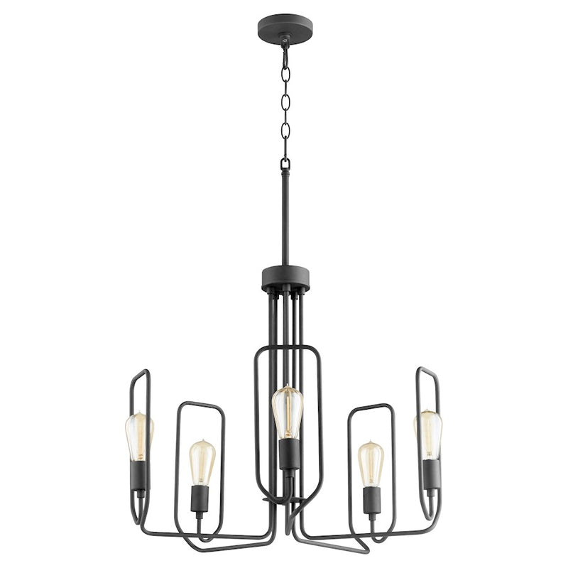 Quorum Howe 5 Light Chandelier, Noir