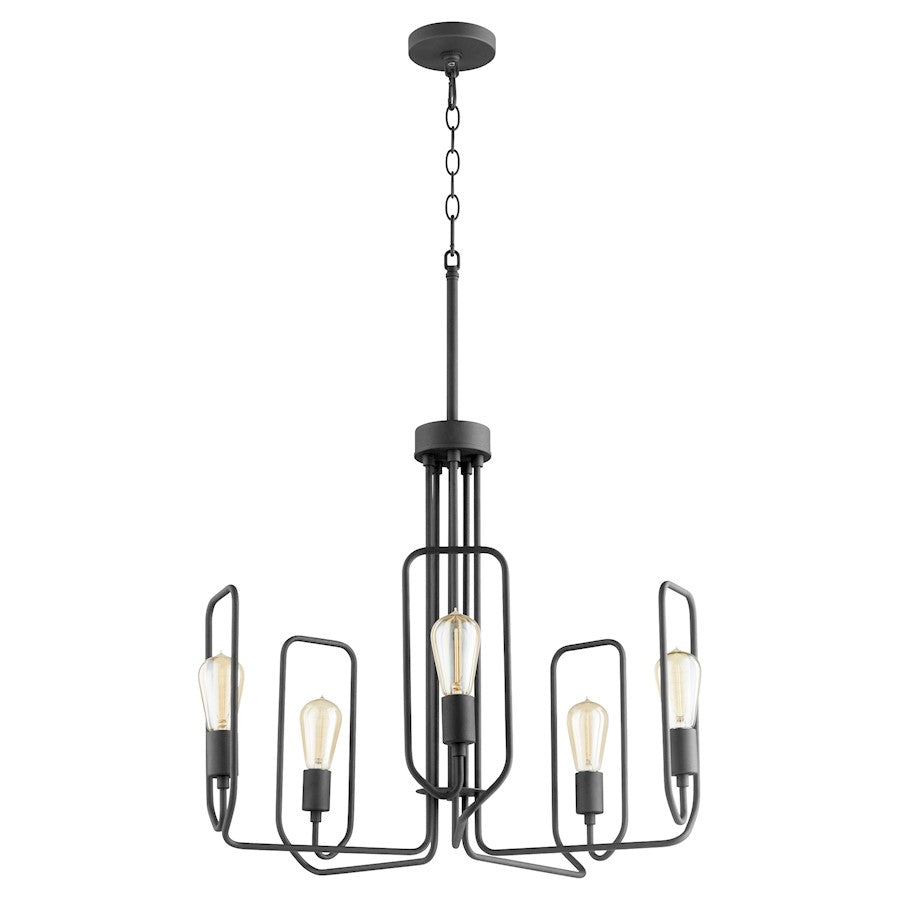 Quorum Howe 5 Light Chandelier, Noir