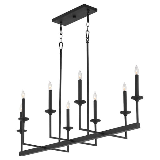 Quorum Eldorado 8Lt Linear Chandelier, Matte Black