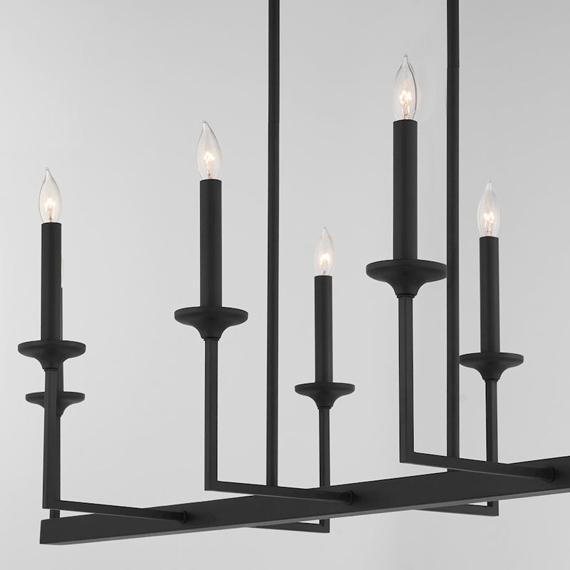 Quorum Eldorado 8Lt Linear Chandelier, Matte Black