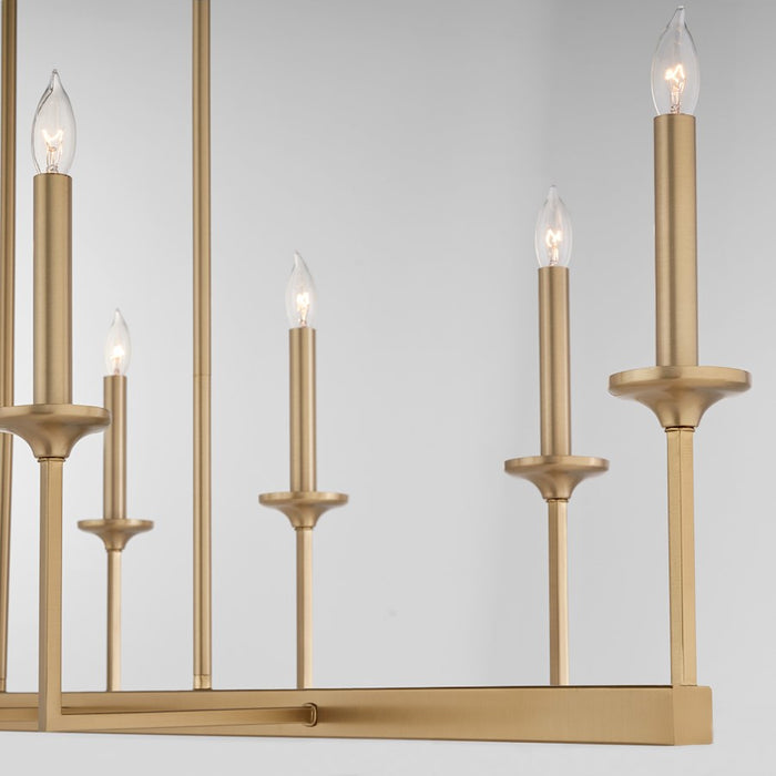 Quorum Eldorado 8Lt Linear Chandelier, Aged Brass