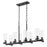 Quorum Juniper 8Lt Linear Chandelier, Matte Black/Clear/Fluted