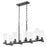Quorum Juniper 8Lt Linear Chandelier, Matte Black/Clear/Fluted