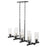 Quorum Juniper 8Lt Linear Chandelier, Matte Black/Clear/Fluted