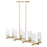 Quorum Juniper 8Lt Linear Chandelier, Aged Brass/Clear/Fluted