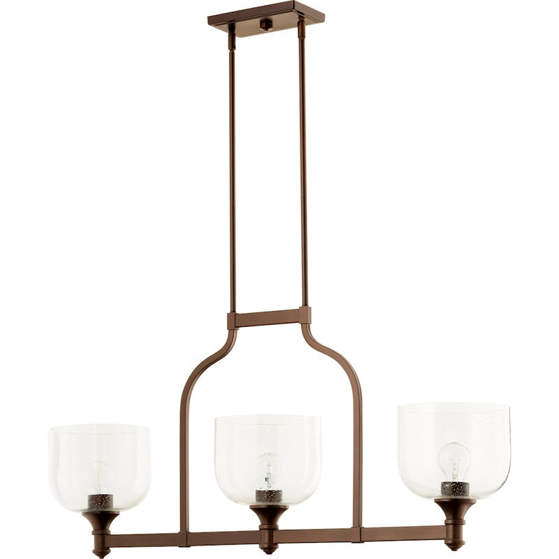 Quorum Richmond Clear/Seed Up, Oiled Bronze with Clear/Seeded