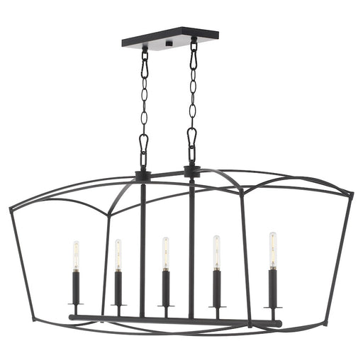 Quorum Mantle 5Lt Linear Chandelier, Matte Black