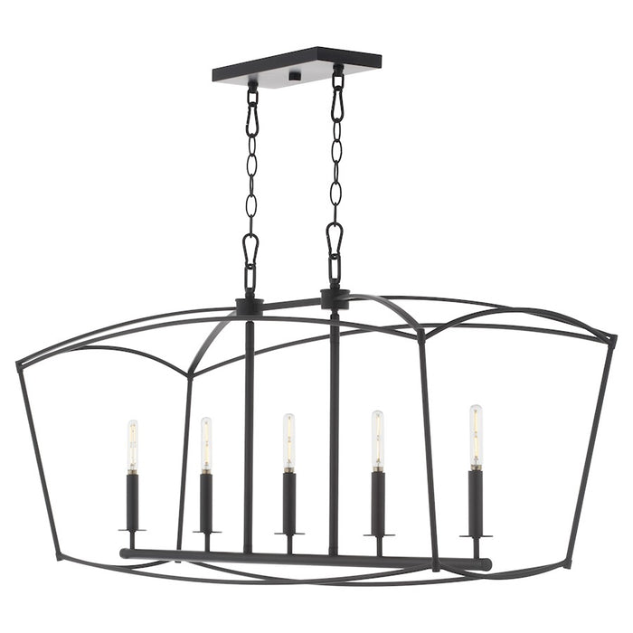 Quorum Mantle 5Lt Linear Chandelier, Matte Black