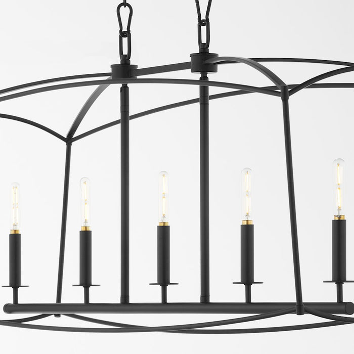 Quorum Mantle 5Lt Linear Chandelier, Matte Black