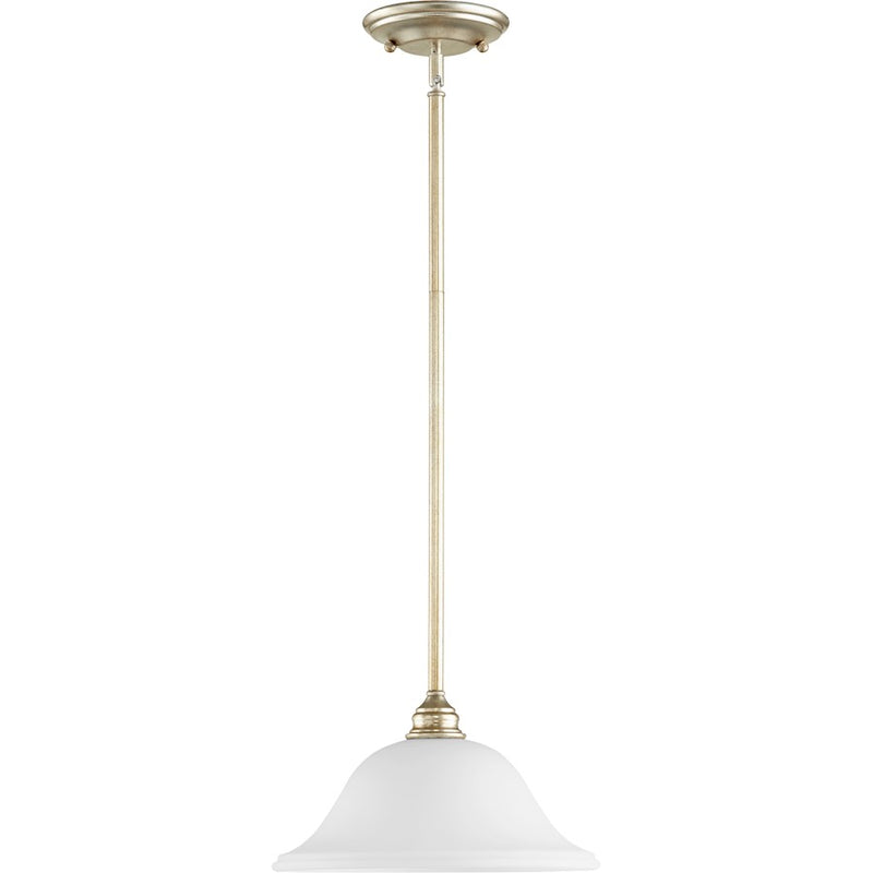 Quorum Bryant 1 Light 13' Pendant, Aged Silver Leaf
