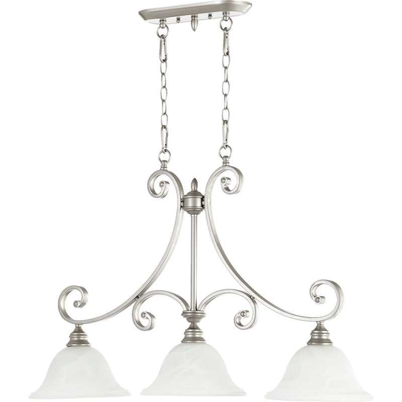 Quorum Bryant 3 Light Island Light, Classic Nickel