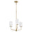 Quorum Harmony Chandelier, Aged Brass/White
