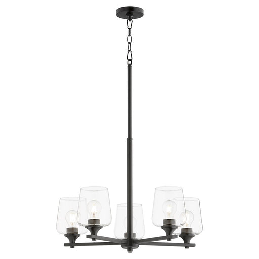 Quorum Veno 5Lt Chandelier, Matte Black/Clear