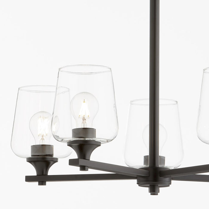 Quorum Veno 5Lt Chandelier, Matte Black/Clear
