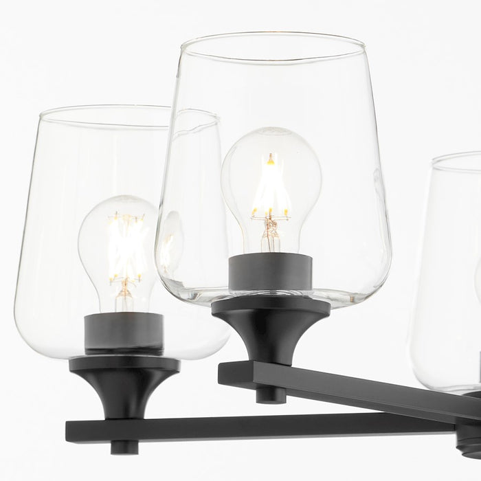 Quorum Veno 5Lt Chandelier, Matte Black/Clear