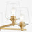 Quorum Veno 5Lt Chandelier, Aged Brass/Clear