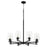 Quorum Veno 8Lt Chandelier, Matte Black/Clear - 658-8-59