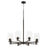 Quorum Veno 8Lt Chandelier, Matte Black/Clear