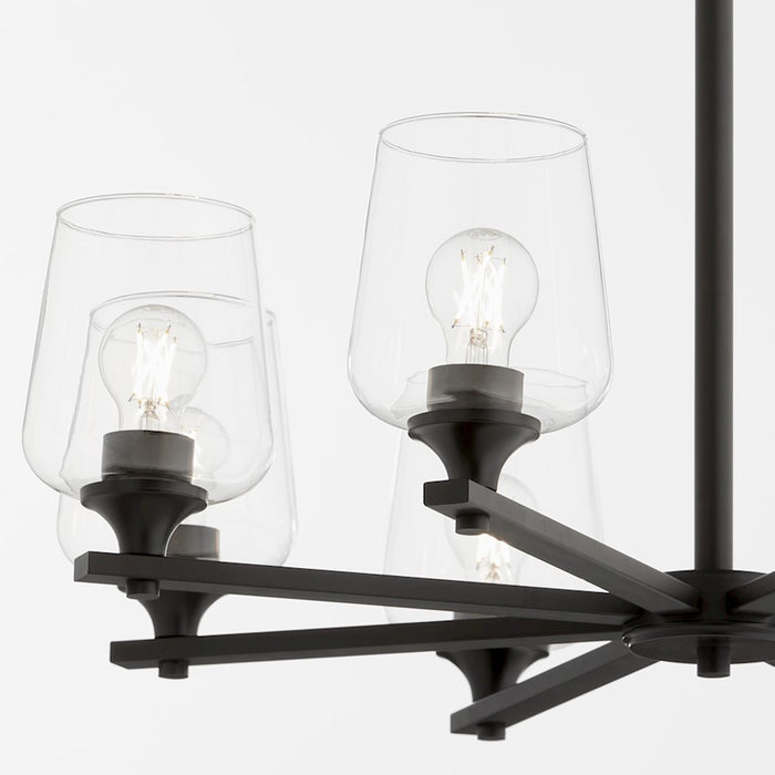 Quorum Veno 8Lt Chandelier, Matte Black/Clear