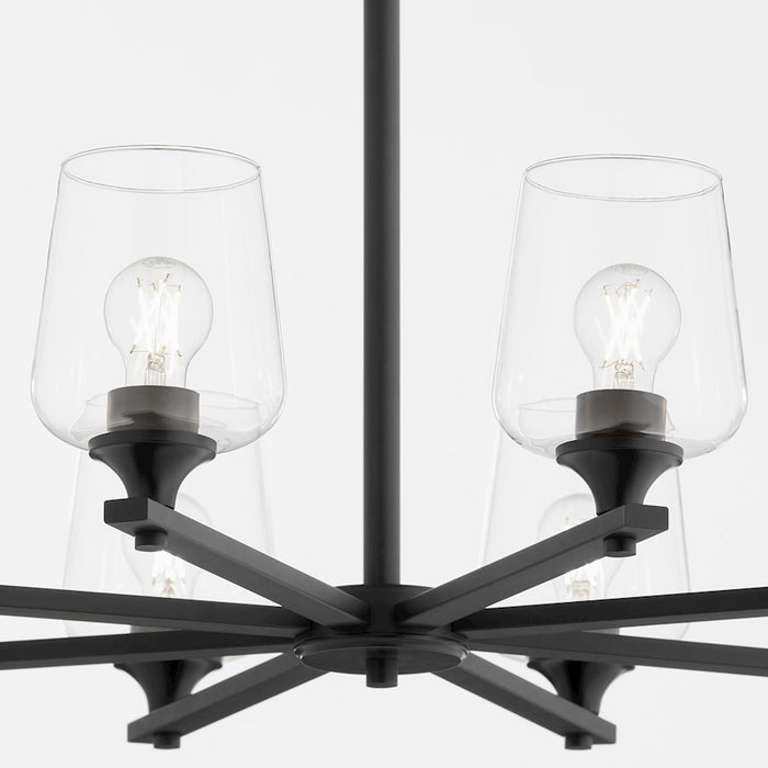 Quorum Veno 8Lt Chandelier, Matte Black/Clear
