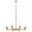 Quorum Veno 8Lt Chandelier, Aged Brass/Clear - 658-8-80