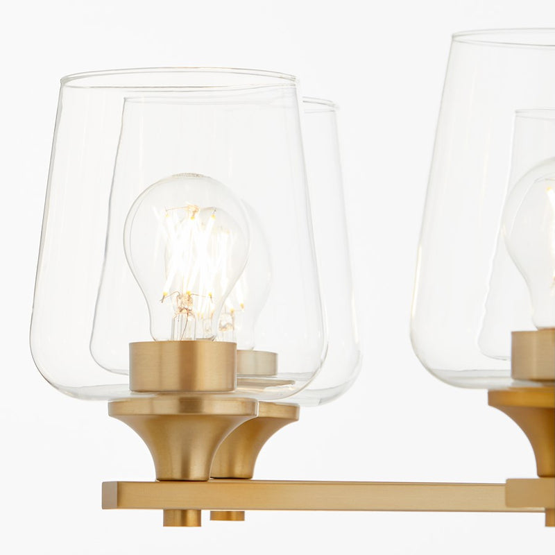 Quorum Veno 8Lt Chandelier, Aged Brass/Clear