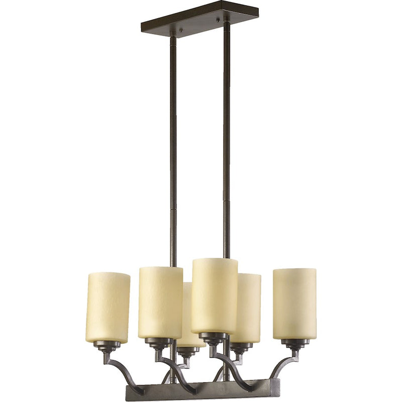 Quorum Atwood 6 Light Island Light, Oiled Bronze