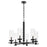 Quorum Lee Blvd 6Lt Chandelier, Matte Black/Clear/Fluted