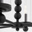 Quorum Lee Blvd 6Lt Chandelier, Matte Black/Clear/Fluted
