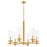 Quorum Lee Blvd 6Lt Chandelier, Aged Brass/Clear/Fluted - 660-6-80