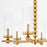 Quorum Lee Blvd 6Lt Chandelier, Aged Brass/Clear/Fluted