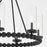 Quorum Lee Blvd 6Lt Ring Chandelier, Matte Black/Clear/Fluted