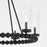 Quorum Lee Blvd 6Lt Ring Chandelier, Matte Black/Clear/Fluted