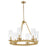 Quorum Lee Blvd 6Lt Ring Chandelier, Aged Brass/Clear/Fluted