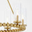 Quorum Lee Blvd 6Lt Ring Chandelier, Aged Brass/Clear/Fluted