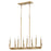 Quorum Tempo 8 Light Linear Island Light, Aged Brass