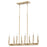 Quorum Tempo 8 Light Linear Island Light, Aged Brass