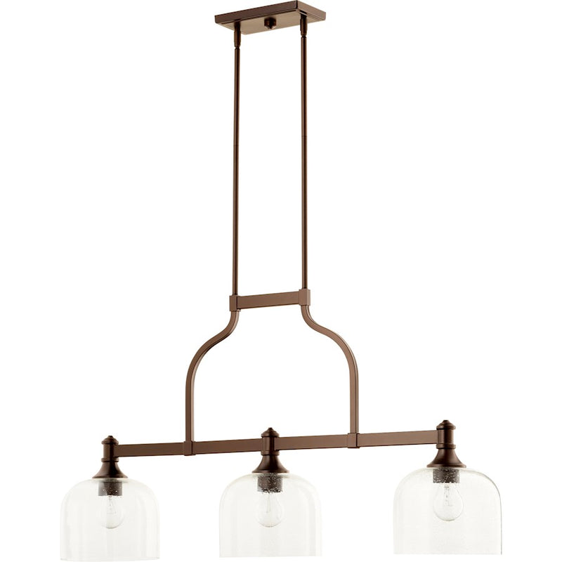 Quorum Richmond Clear/Seed Down, Oiled Bronze with Clear/Seeded