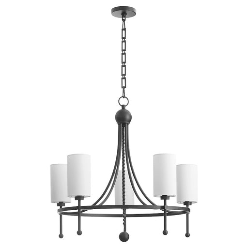 Quorum Lee Blvd 5Lt Bead Chandelier, Matte Black/White - 664-5-59