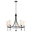Quorum Lee Blvd 5Lt Bead Chandelier, Matte Black/White