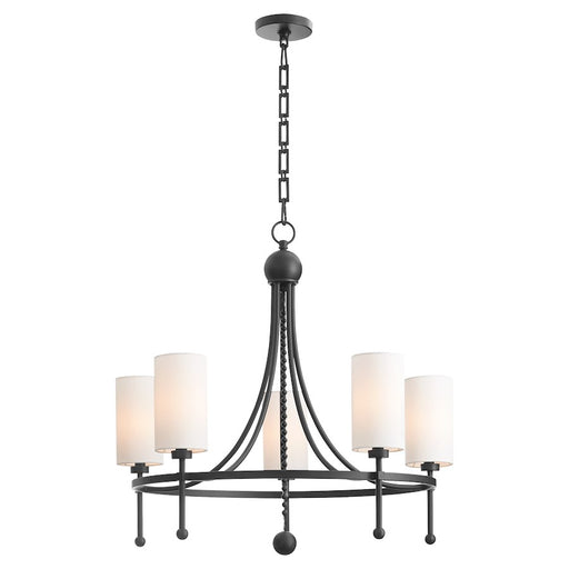 Quorum Lee Blvd 5Lt Bead Chandelier, Matte Black/White