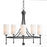 Quorum Lee Blvd 5Lt Bead Chandelier, Matte Black/White