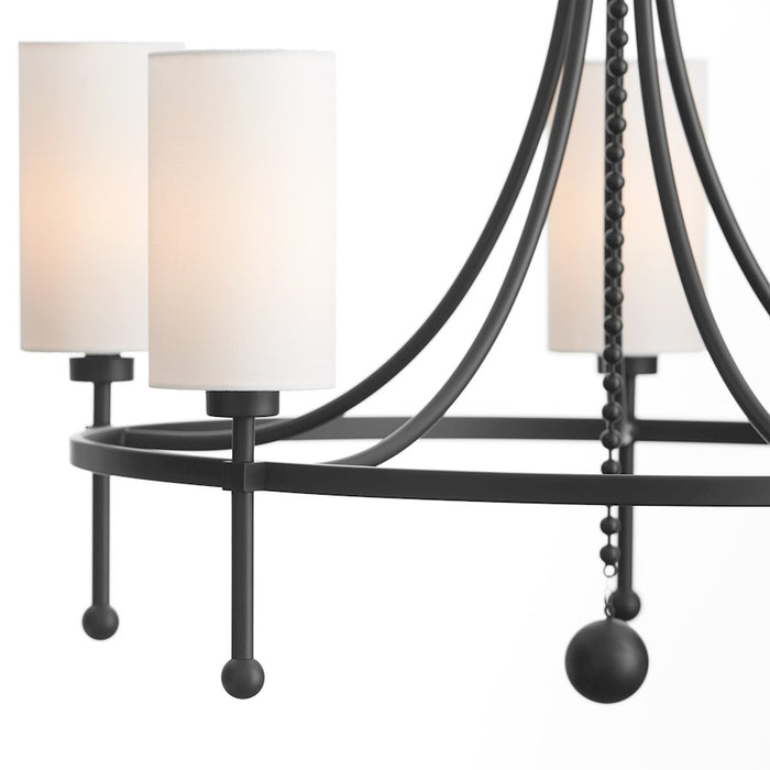 Quorum Lee Blvd 5Lt Bead Chandelier, Matte Black/White