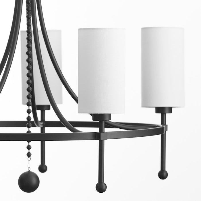 Quorum Lee Blvd 5Lt Bead Chandelier, Matte Black/White