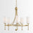 Quorum Lee Blvd 5Lt Bead Chandelier, Aged Brass/White