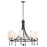 Quorum Lee Blvd 8Lt Bead Chandelier, Matte Black/White