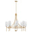 Quorum Lee Blvd 8Lt Bead Chandelier, Aged Brass/White - 664-8-80