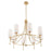 Quorum Lee Blvd 8Lt Bead Chandelier, Aged Brass/White