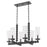 Quorum Lee Blvd 6Lt Linear Chandelier, Matte Black/Clear/Fluted